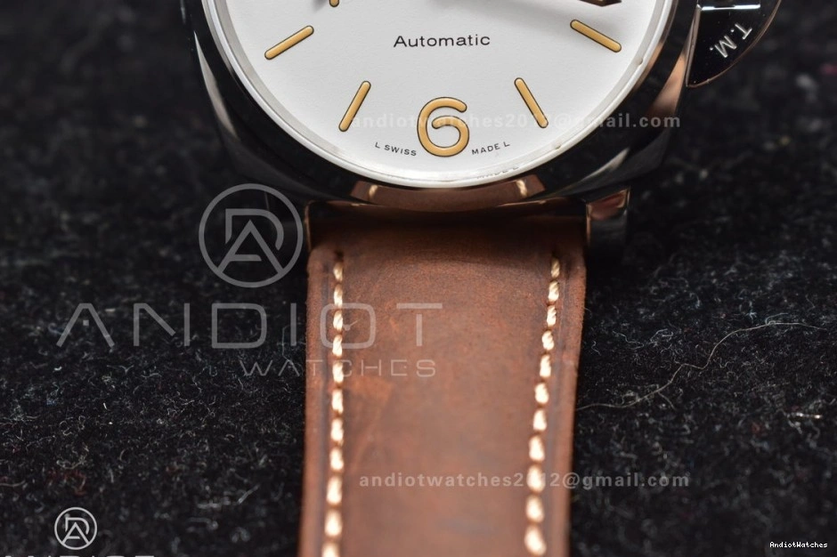 977 Best Dial Edition on Luminor PAM1046 Asso AXXXIV Strap Bold Due VSF White Brown 0129